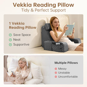 Vekkia Reading Pillow provides soft head support for relaxed neck during lounging.