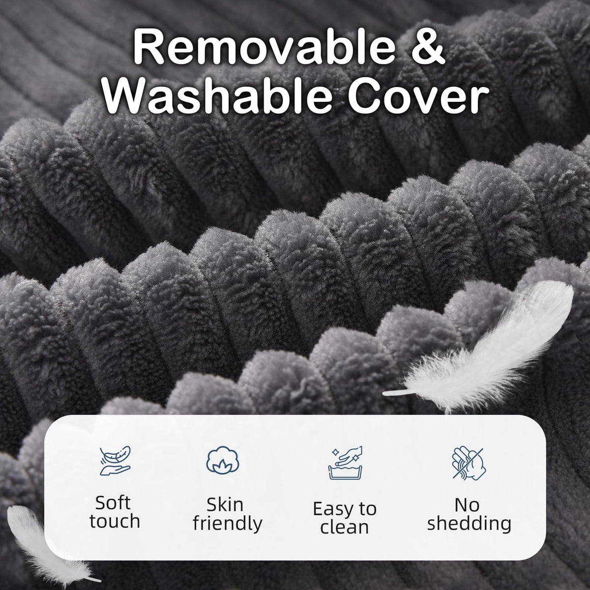 Vekkia soft washable cover removable for easy cleaning and upkeep