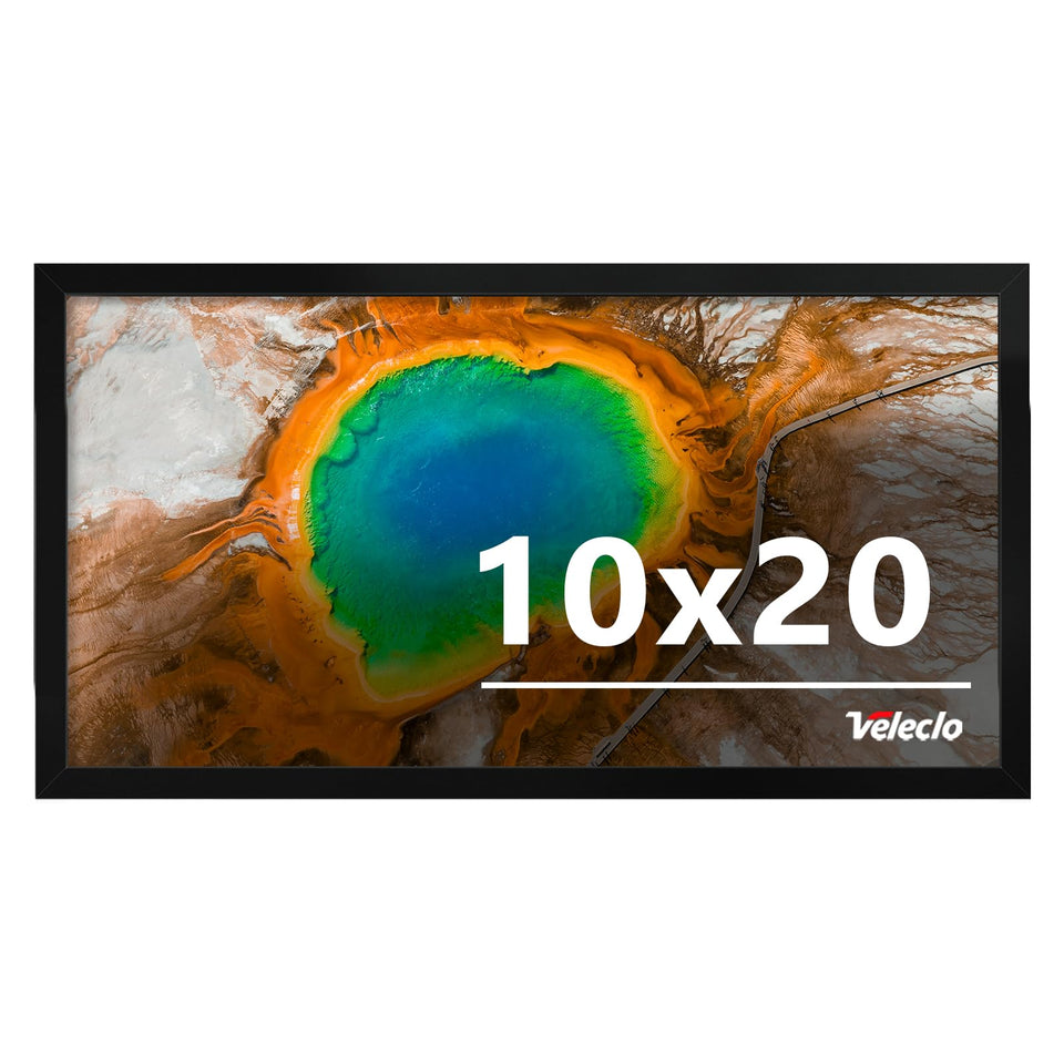 Veleclo 10x20 frame front view in black for wall display