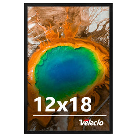 Veleclo 12x18 frame front view for wall display with black finish