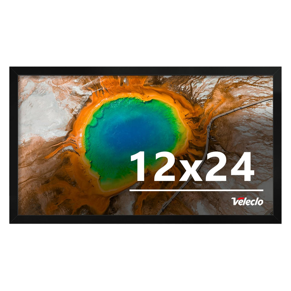 Veleclo 12x24 frame mounted on wall for a secure gallery display