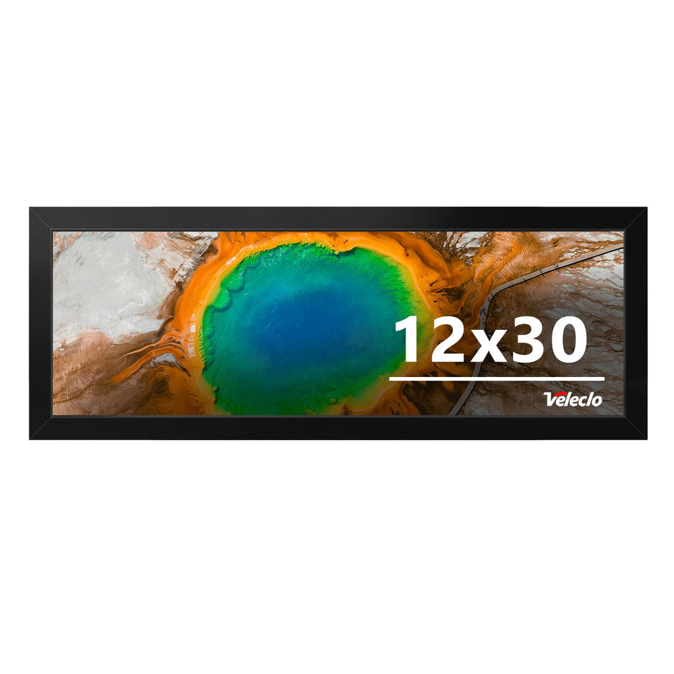 Veleclo 12x30 picture frame on wall for stylish gallery display