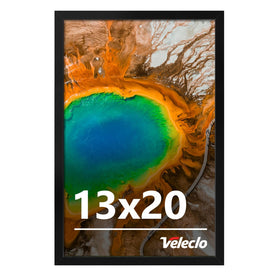 Veleclo 13x20 picture frame wall display with a clean black border and safe plexiglass.