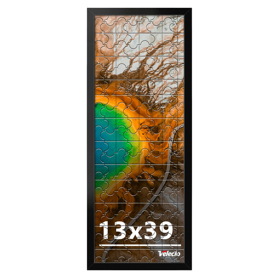 Veleclo 13x39 black frame with shatterproof plexiglass for safe wall display