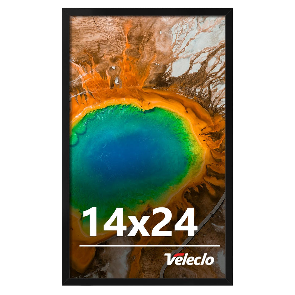 Veleclo 14x24 frame on wall, durable PVC for safe, stylish displays.