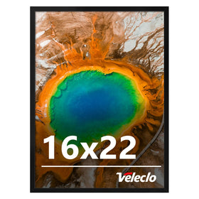 Veleclo 16x22 frame front view with shatter‑resistant plexiglass for safe wall display.