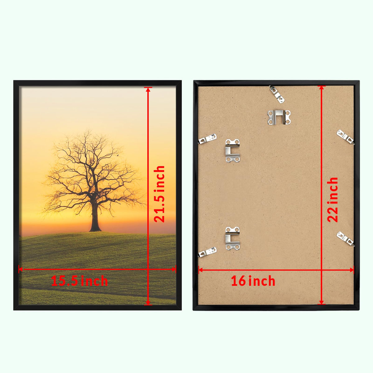 Veleclo 16x22 frame wall hanging for vertical or horizontal display.