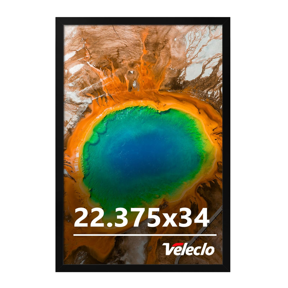 Veleclo 22.375x34 frame front view showcases a gallery-ready poster display.