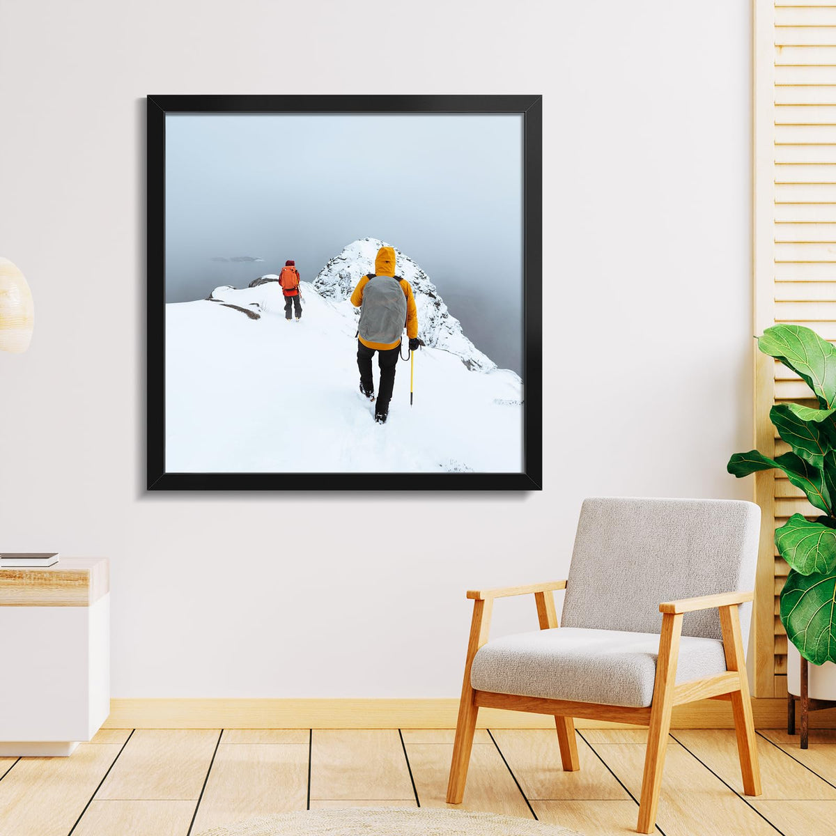 Veleclo 22x22 frame with hanging hardware enables quick horizontal or vertical display