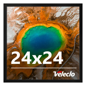 Veleclo 24x24 frame front-view on wall with a clean display