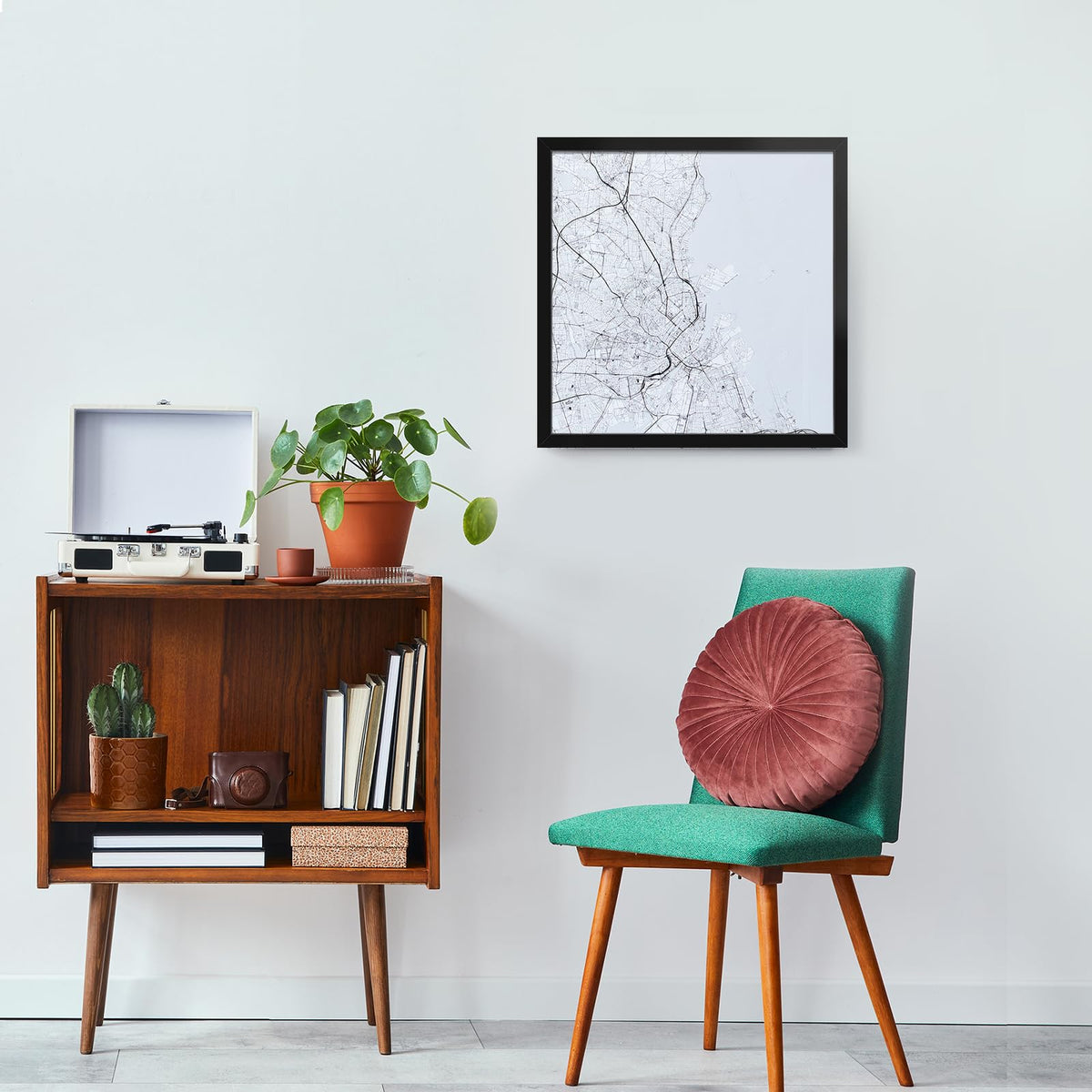 Veleclo wall-display idea with 20x20 frame for cohesive decor.