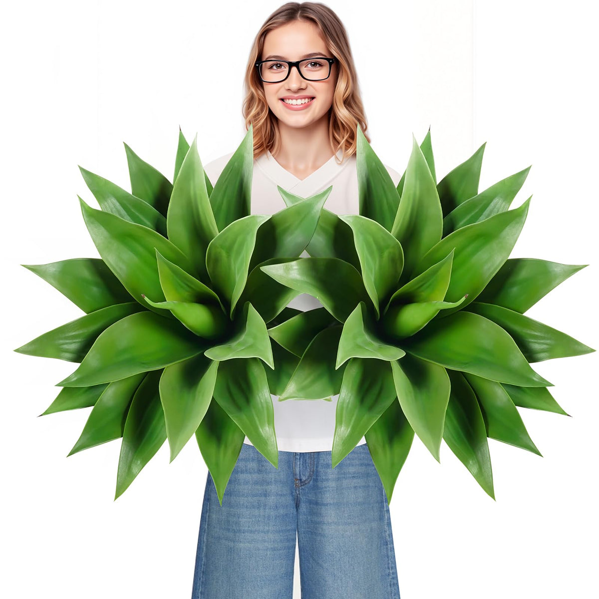 Velener 28 inch artificial agave outdoors: large leaves provide low maintenance greenery for patios