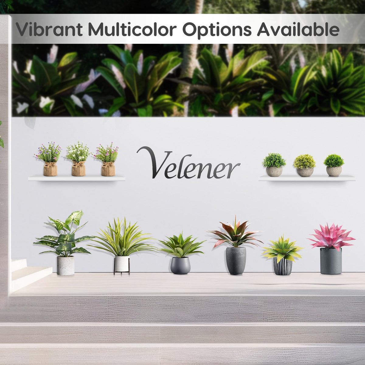 Velener large faux succulents blend with modern decor in an office or living space
