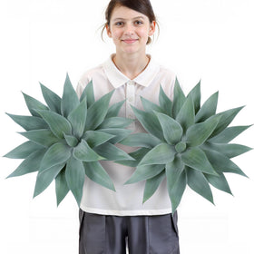 Velener artificial outdoor blue agave plant, 28-inch two-pack, UV resistant for long-lasting decor.