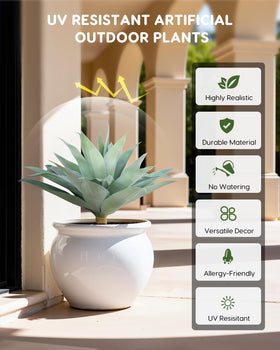 Velener UV-resistant agave closeup highlights durable, low-maintenance design.