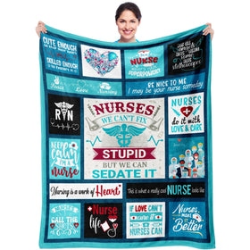 Velivn Funny Nurse Gift blanket close-up texture shows plush softness and warmth.