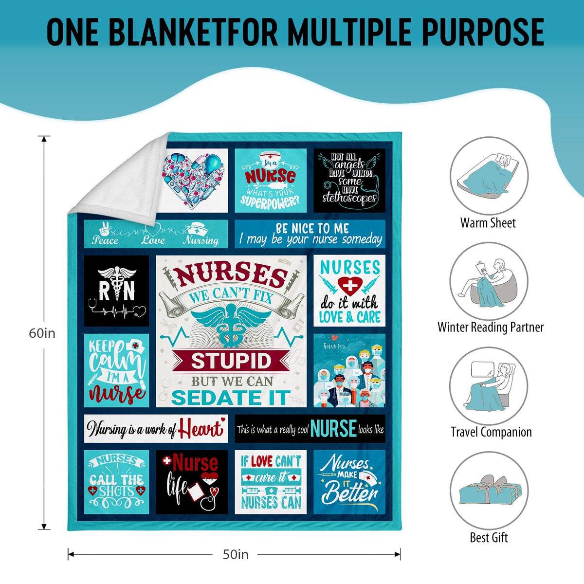 Velivn Nurses Week gift blanket features unique design for heartfelt appreciation.