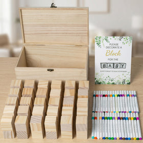 VELLCHO colorful markers for playful block designs at a baby shower