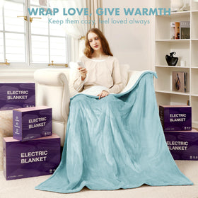 VELLUBAM electric blanket gift idea with stylish blue design