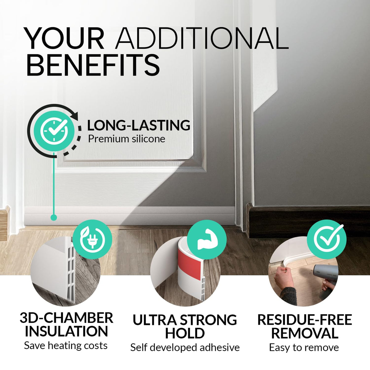 Vellure exterior-indoor use seal shown on exterior door.