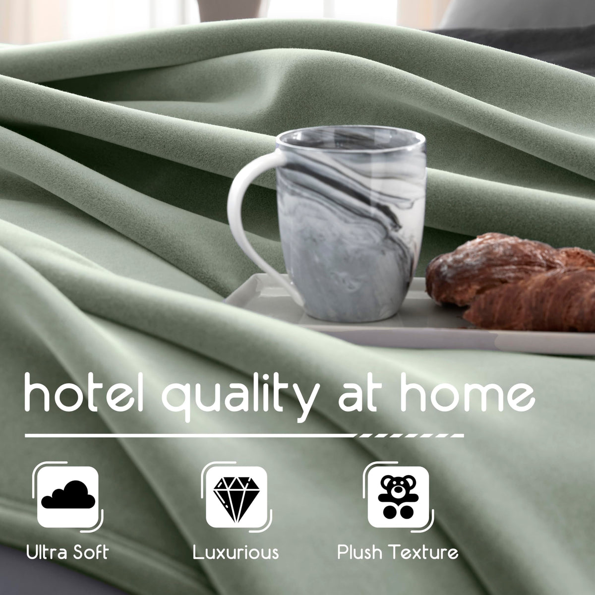 Vellux Original Queen Blanket close-up on double-stitched hem showcasing lasting durability