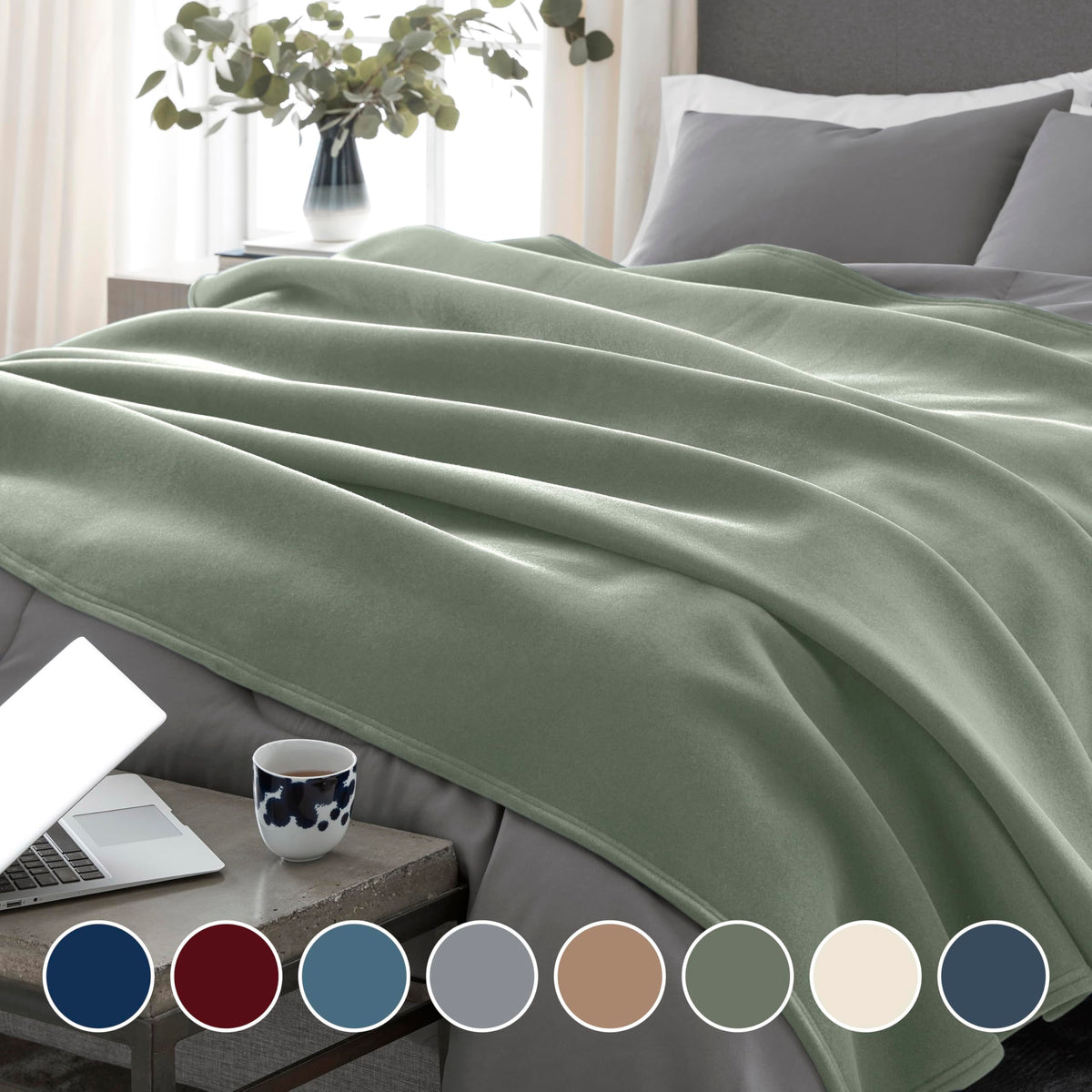 Vellux Original Queen Blanket close-up highlighting soft flocked surface for plush comfort