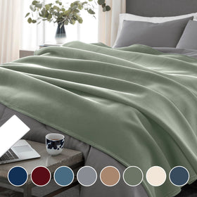 Vellux Original Queen Blanket close-up highlighting soft flocked surface for plush comfort