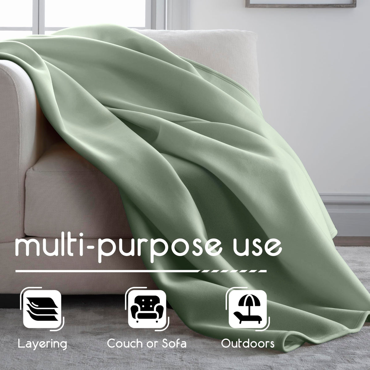 Vellux Original Queen Blanket folded in a basket shows compact, travel-ready storage