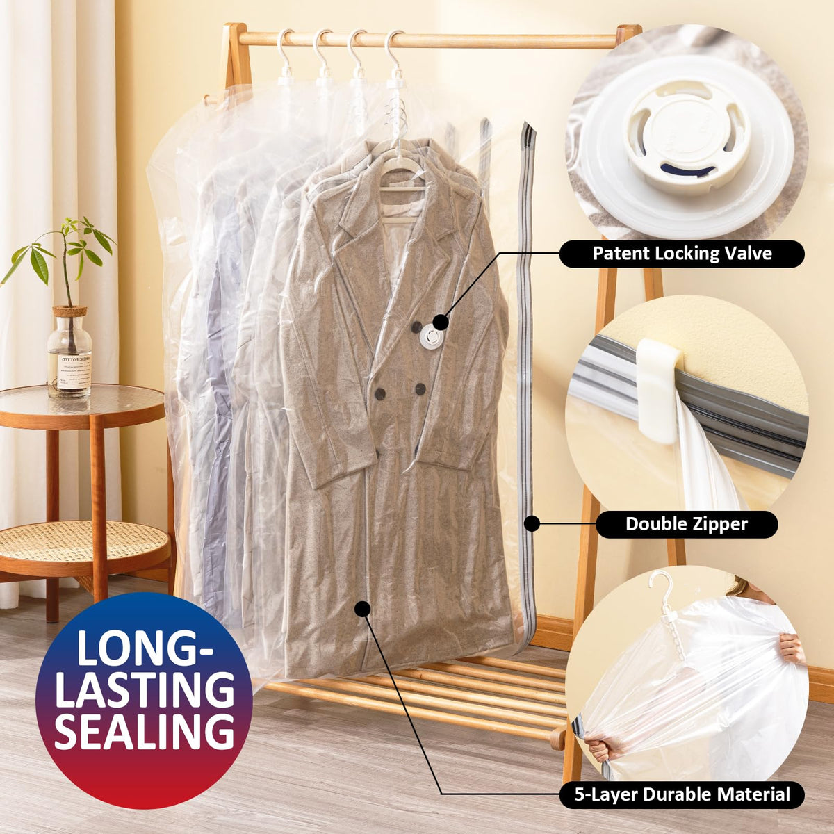 VELMADE closet organization with suits and dresses neatly stored