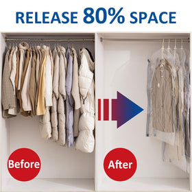 VELMADE short hanging vacuum bags tidy jackets and skirts for quick access.