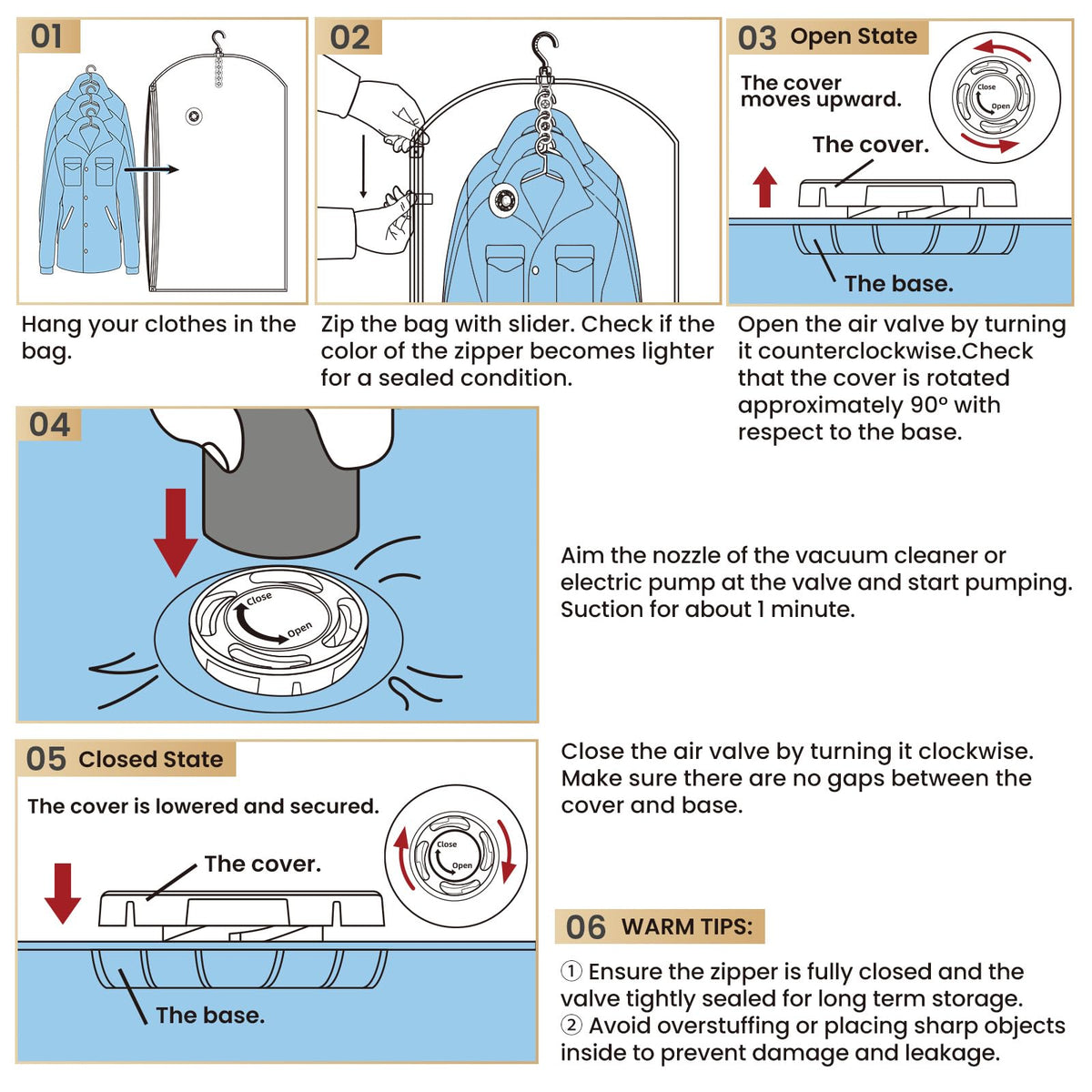 Clear usage guidelines help proper sealing and long-term storage