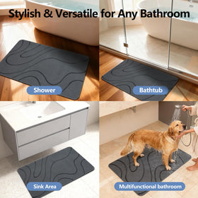 Velmira Stone Bath Mat suitable for bathrooms, kitchens, or entryways.