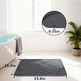 Velmira Stone Bath Mat featuring non-slip base for stable footing on tile.