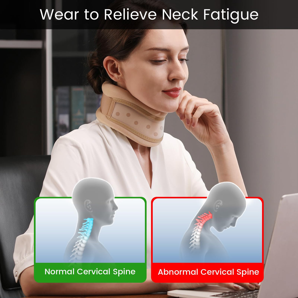 Velpeau neck brace uses breathable latex-free fabric to keep skin cool.