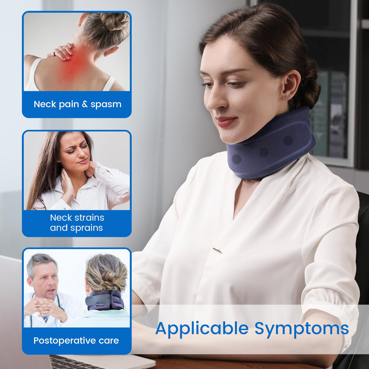 Velpeau Neck Brace breathable skin-friendly material keeps neck dry