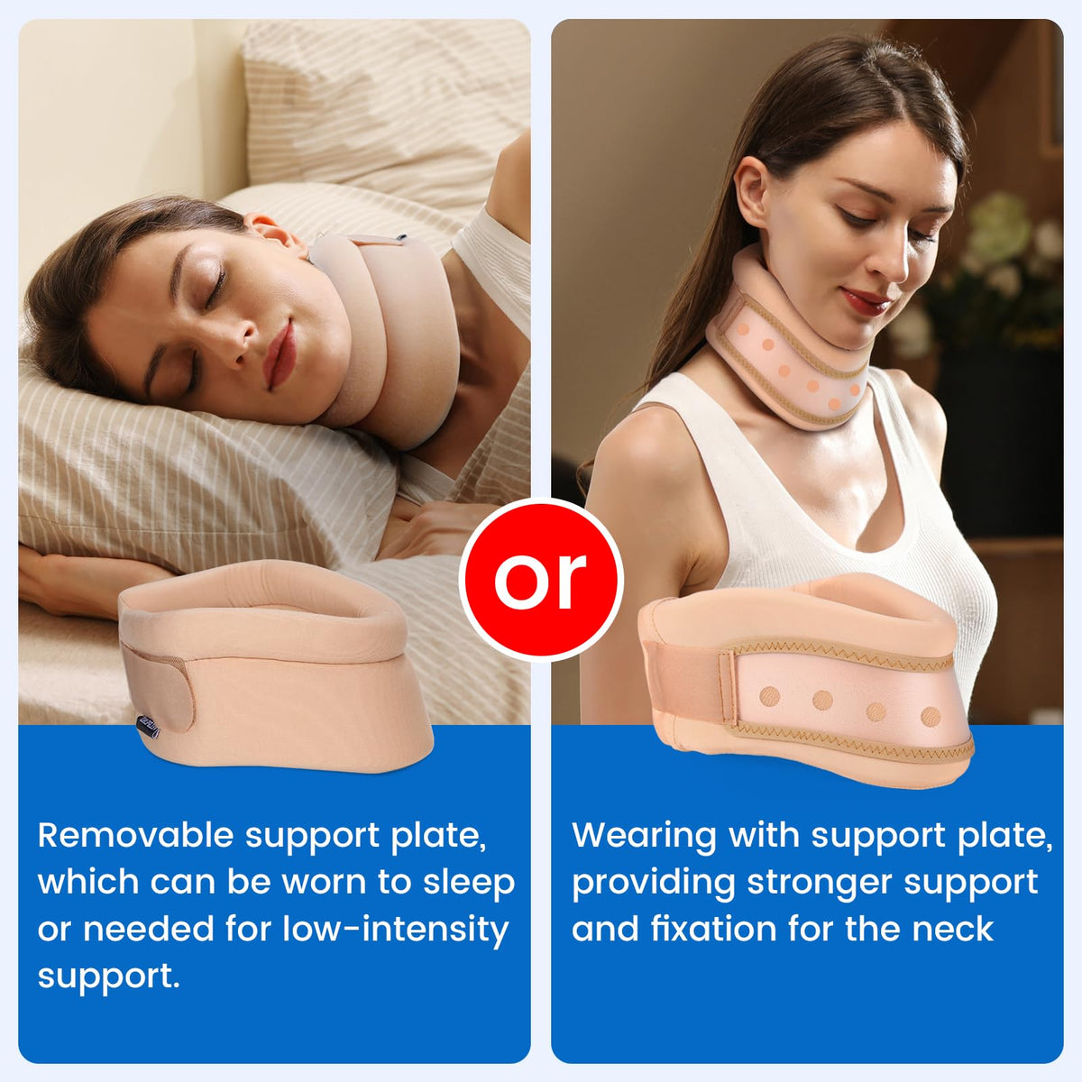 Velpeau neck brace designed for night time wear with secure fit.
