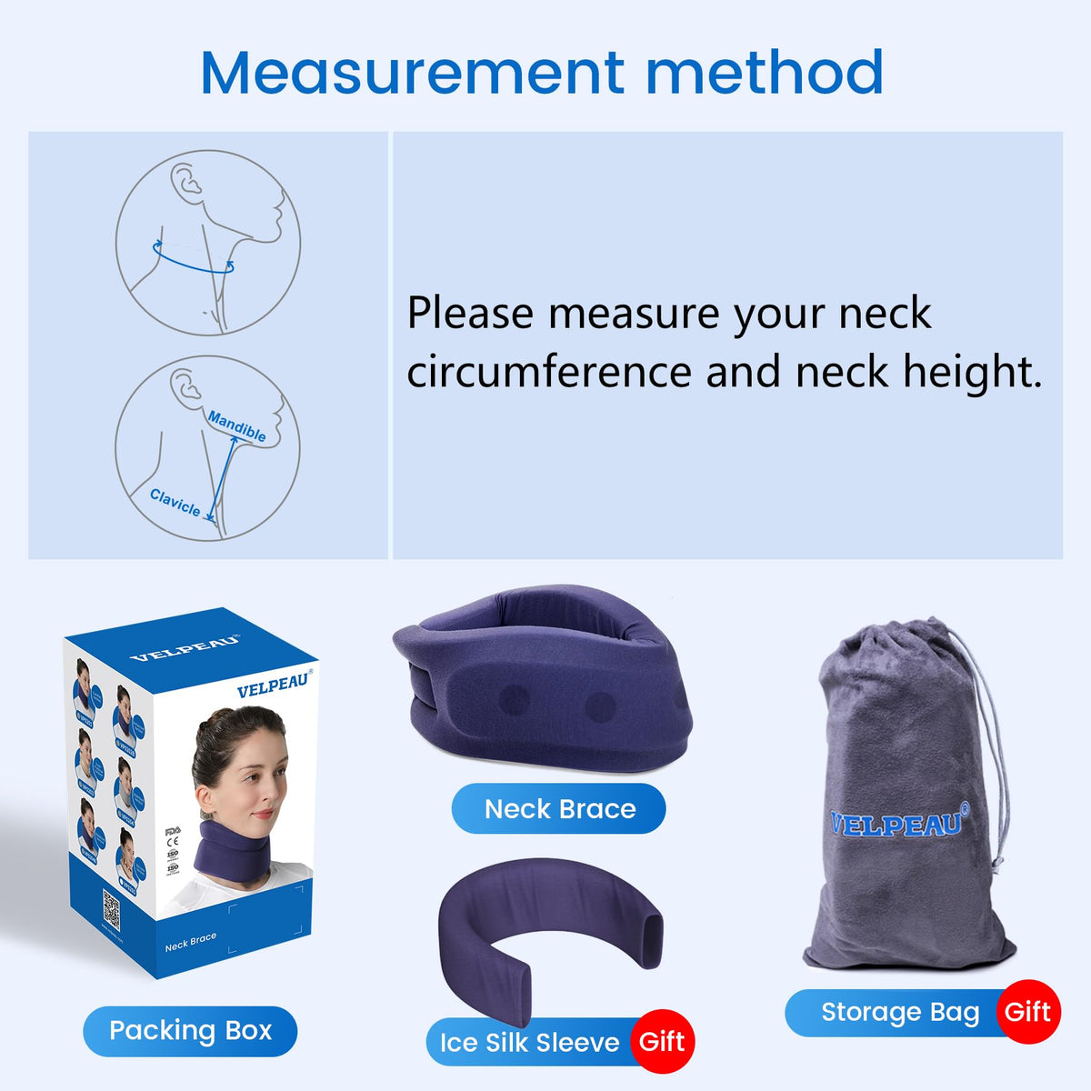 Velpeau neck brace designed for night-time wear and restful sleep