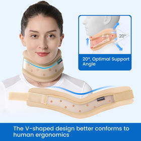 Velpeau neck brace showing removable external plate for adjustable support.