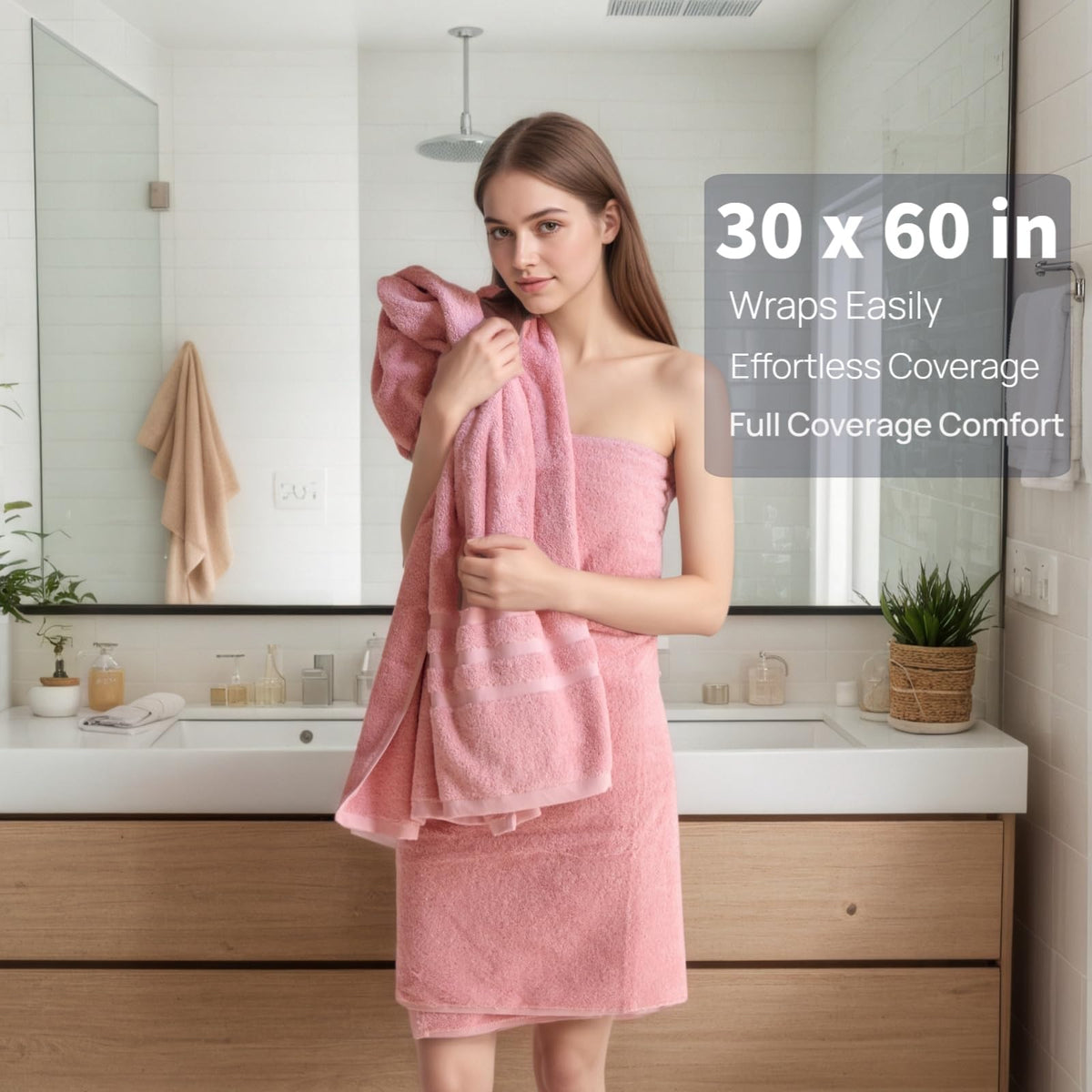 Velqora bath towel beige 30x60—gentle daily drying after shower.