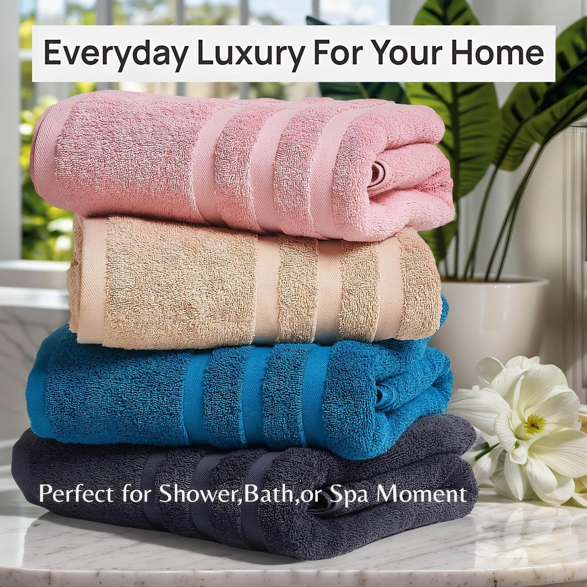 Velqora bath towel closeup loops 30x60—durable plush cotton texture.