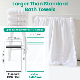 Velqora 100% long-staple cotton towels feel soft and substantial.