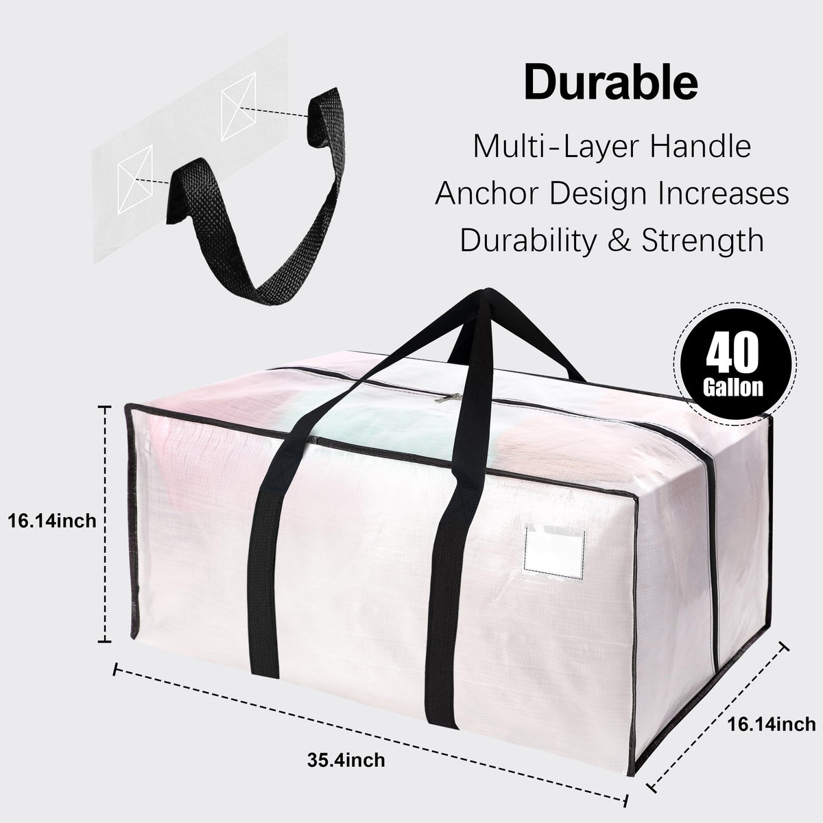 VELVETSURE 40-gallon clear storage bags open for simple packing