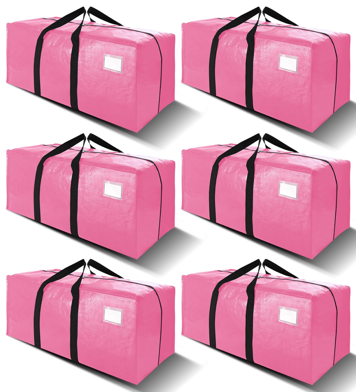 VELVETSURE front view of pink 40-gallon moving bags with ample capacity.
