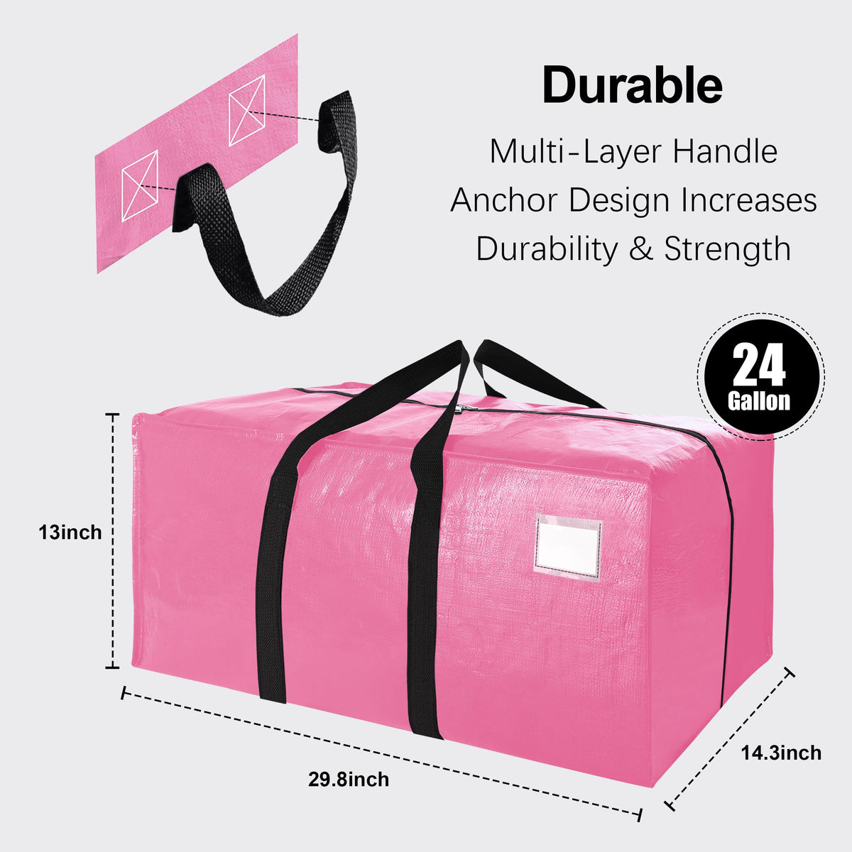 VELVETSURE moving bags pink with backpack straps for hands-free transport.