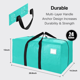 VELVETSURE aquamarine moving bags with backpack straps for hands-free lifting and easy transport.