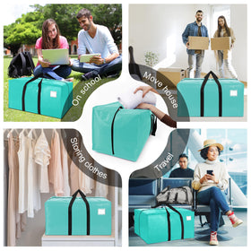 VELVETSURE aquamarine moving bags featuring reinforced zippers for reliable daily use.