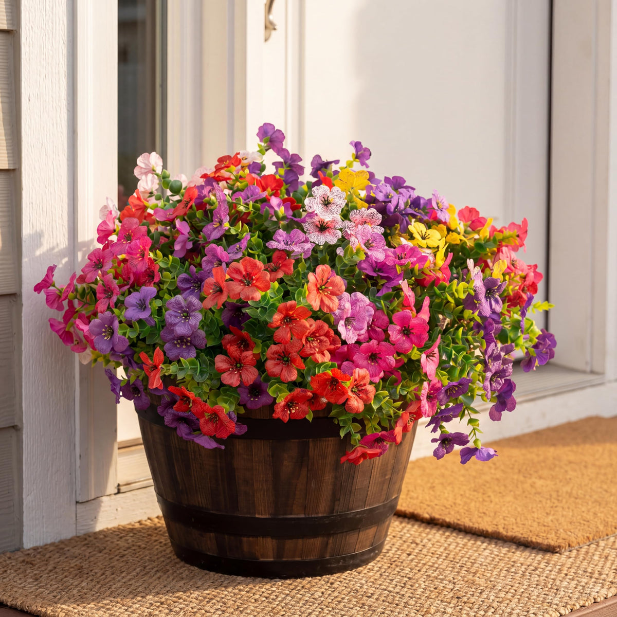 Vemander all-season artificial flora provides maintenance-free decor for outdoor spaces.
