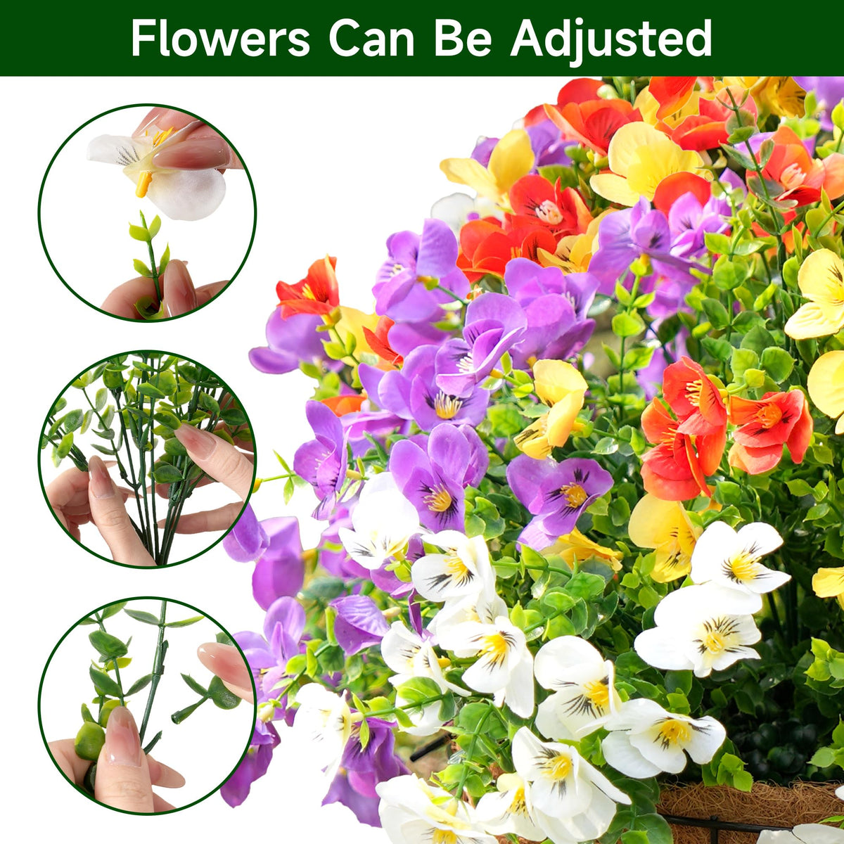 Vemander pansies outdoor white-pink bundle in window box for low-maintenance color