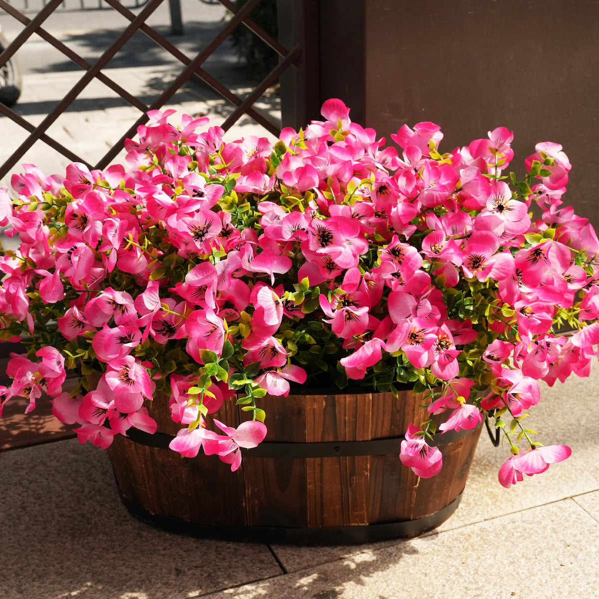 Vemander artificial pansy bouquet for window boxes, no soil needed.