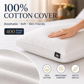 Vendare hypoallergenic cover on pillow for a clean sleep environment.